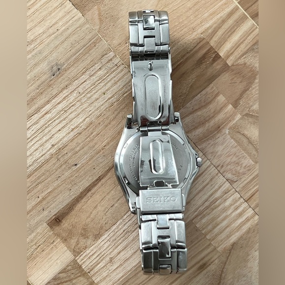 Seiko Kinetic Automatic Vintage Men’s Watch Black Dial Stainless Bracelet Date - Picture 13 of 16